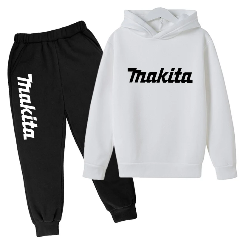 Autumn Winter New Boys Girls Brand Makita Logo Print Hoodie Two-piece 2022 Fashion Design Personality Jacket Fleece Sports Suit
Autumn Winter New Boys Girls Brand Makita Logo Print Hoodie Two-piece 2022 Fashion Design Personality Jacket Fleece Sports Suit