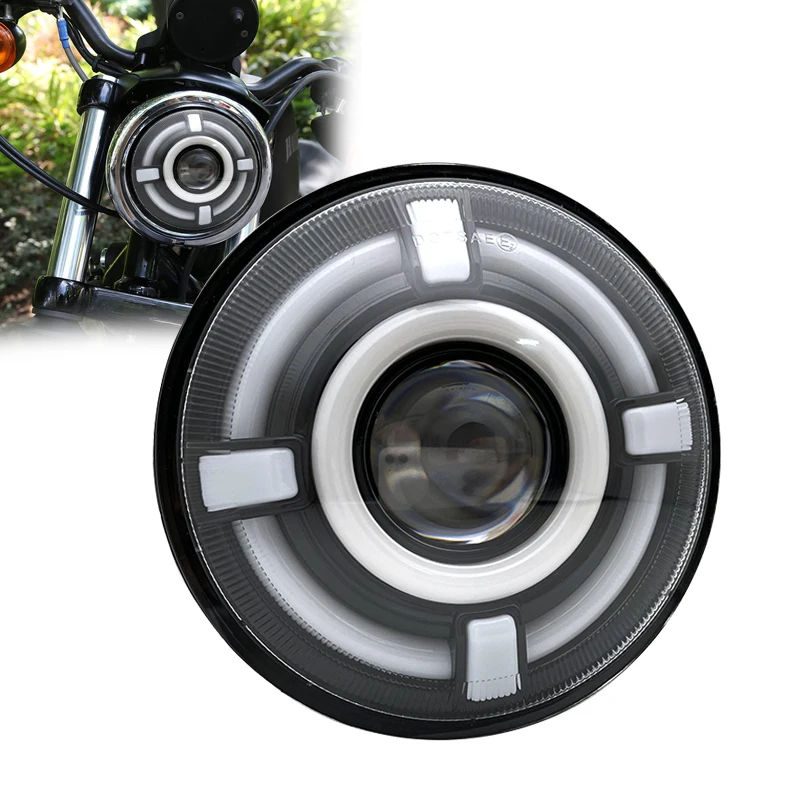 5.75 Inch Motorcycle LED Headlight for Dyna Softail Sportster 883 XL883 FXCW 5 3/4" led Angel Eyes Projector motorbike headlamp.
5.75 Inch Motorcycle LED Headlight for Dyna Softail Sportster 883 XL883 FXCW 5 3/4" led Angel Eyes Projector motorbike headlamp.