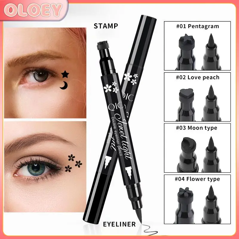 

QIC Seal Eyeliner Pencil Double-headed Waterproof Non-Smudge Eye Makeup Quick Dry Waterproof Eyeliner Stamp Liquid TSLM1