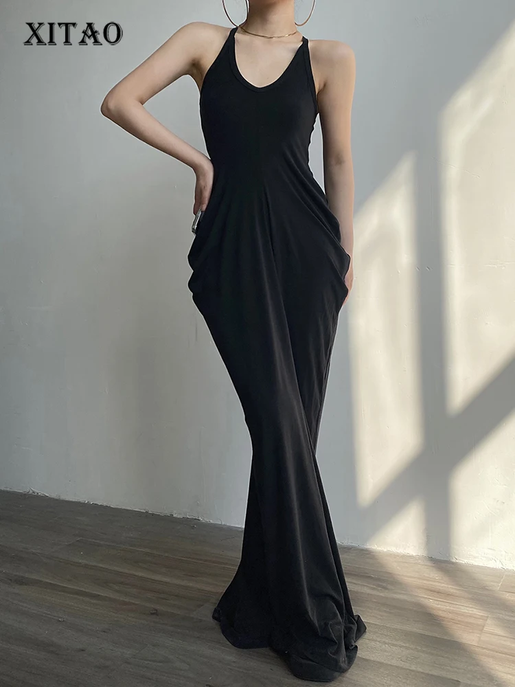 XITAO Temperament Goddess Fan Sleeveless Dress Sexy Pleated Solid Color 2023 Women Summer New Floor Length Dress HQQ1124
XITAO Temperament Goddess Fan Sleeveless Dress Sexy Pleated Solid Color 2023 Women Summer New Floor Length Dress HQQ1124