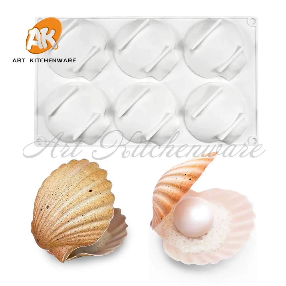 6 Cavities Shells Silicone Mousse Mold DIY Decoration Chocolate Sugarcraft Polymer Clay Crafts 3D Mould Kitchen Tools
6 Cavities Shells Silicone Mousse Mold DIY Decoration Chocolate Sugarcraft Polymer Clay Crafts 3D Mould Kitchen Tools