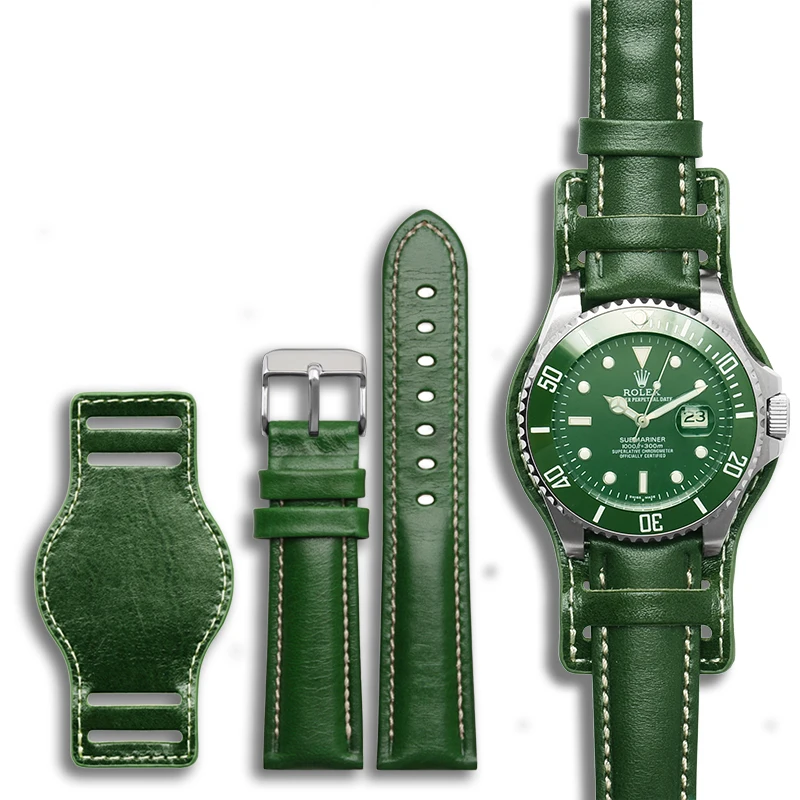Leather watch with wrist guard tray strap men's suitable for Rolex green water ghost ditongna yacht strap 18mm 20mm 21mm 22mm
Leather watch with wrist guard tray strap men's suitable for Rolex green water ghost ditongna yacht strap 18mm 20mm 21mm 22mm
