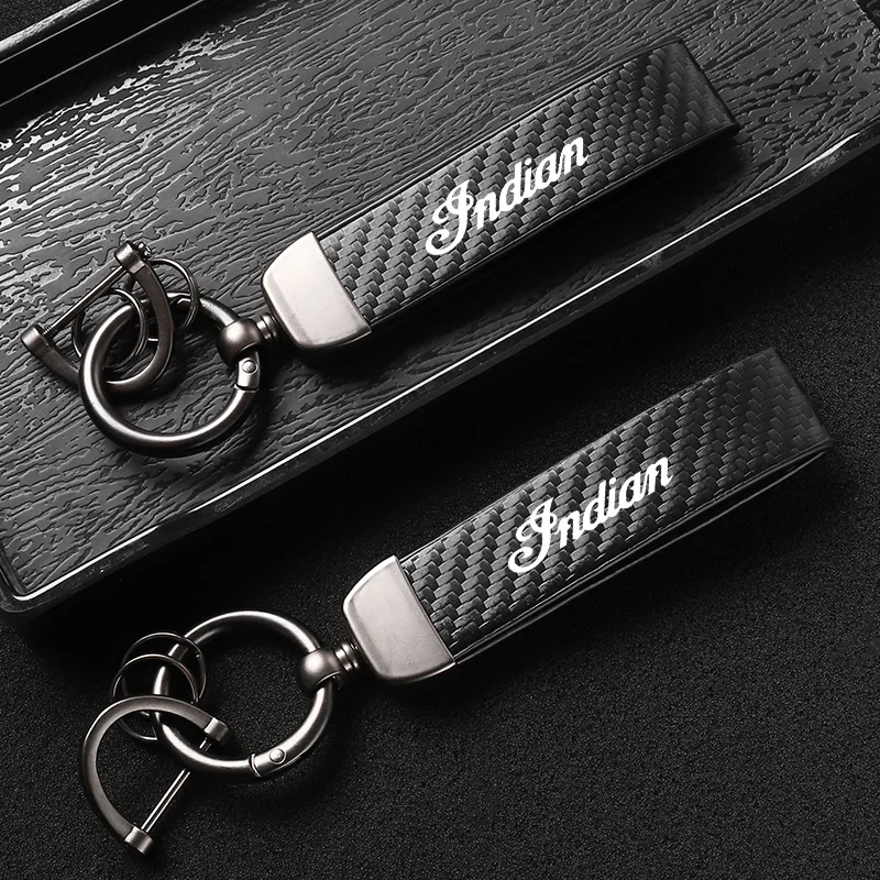 

Leather Motorcycle KeyChain High-Grade Carbon Fiber For Indian CHIEF Chieftain Roadmaster Scout Springfield Motorcycle KeyChain