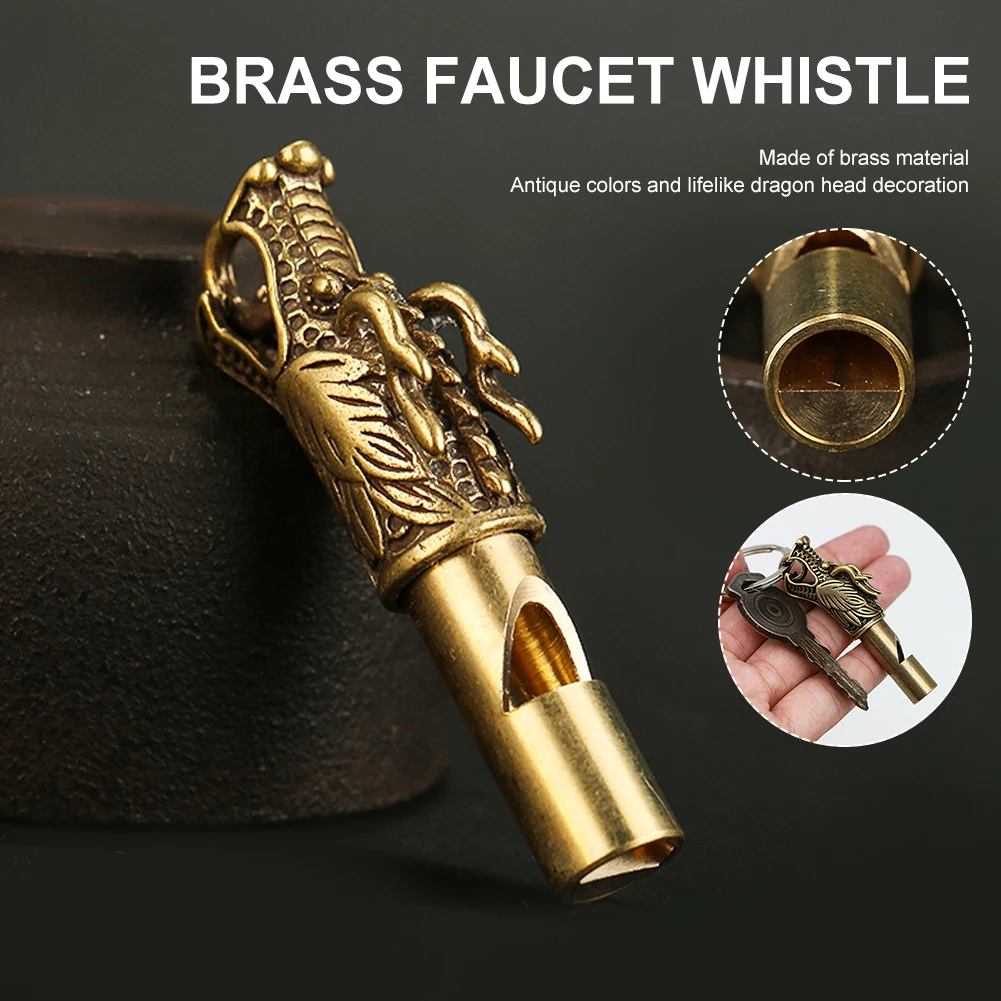 Brass Whistle Handmade Vintage Color Dragon Head Car Keychain for Men Women Outdoor Survival Whistle Necklace Keychain Pendant
Brass Whistle Handmade Vintage Color Dragon Head Car Keychain for Men Women Outdoor Survival Whistle Necklace Keychain Pendant