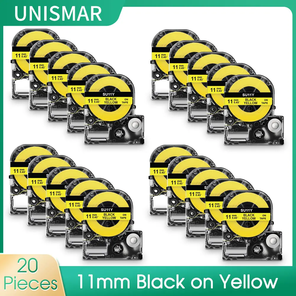 20pcs 11mm Label SU11Y Compatible for Epson LK-4YBA5 Heat Shrink Tube Black on Yellow for Epson LabelWork LW400 LW500 Labeller
20pcs 11mm Label SU11Y Compatible for Epson LK-4YBA5 Heat Shrink Tube Black on Yellow for Epson LabelWork LW400 LW500 Labeller