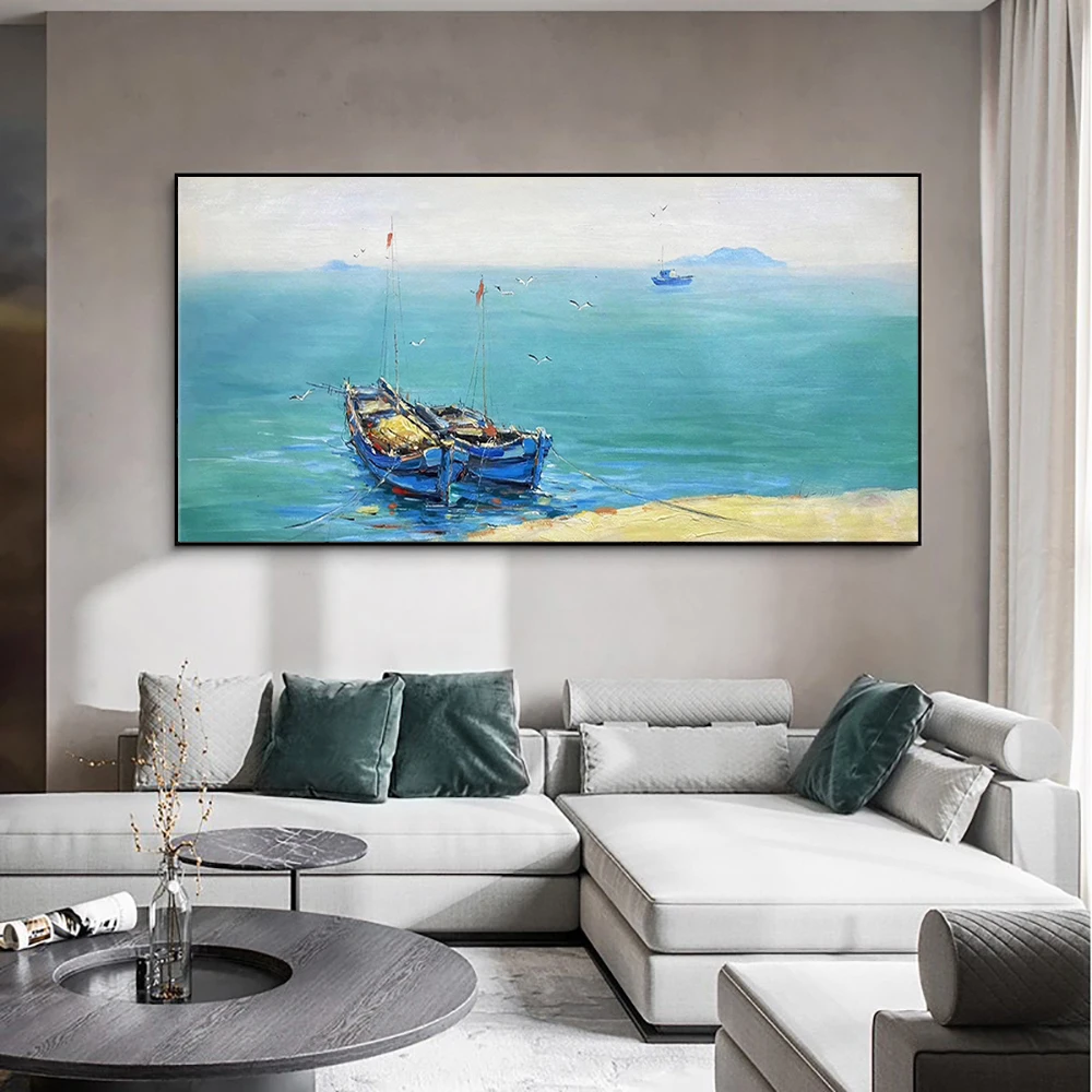 Hand Painted Oil Painting Boat Painting On Canvas Wall Art Oil Painting Seascape Pictures For Living Room Decoration Unframed
Hand Painted Oil Painting Boat Painting On Canvas Wall Art Oil Painting Seascape Pictures For Living Room Decoration Unframed