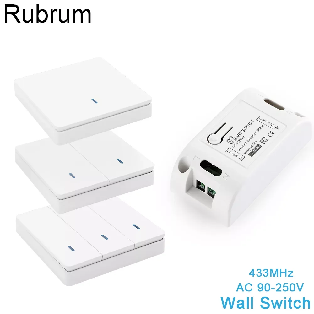 433Mhz RF Wireless 86 Wall Panel + AC 110V 220V 10A Relay Module Remote Control Interruptor For Light Lamp
433Mhz RF Wireless 86 Wall Panel + AC 110V 220V 10A Relay Module Remote Control Interruptor For Light Lamp