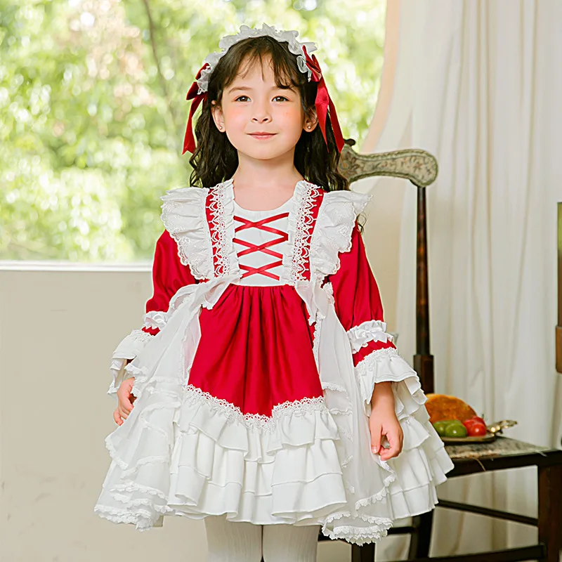 Children Spanish Kawai Dresses Toddler Girls Lolita Princess Ball Gown Infant Red Birthday New Year Boutique Party Dress
Children Spanish Kawai Dresses Toddler Girls Lolita Princess Ball Gown Infant Red Birthday New Year Boutique Party Dress
