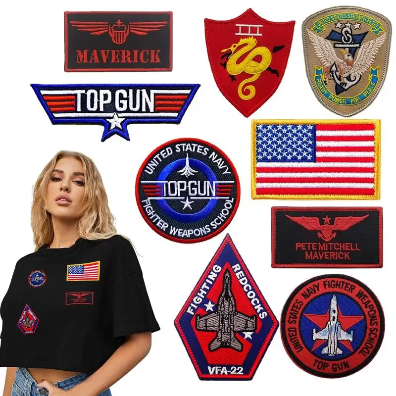 9pcs Clothes Shoes Patch Stickers Navy Mave-rick Costume Logo Sew Jacket Cap Uniform Air Force A-rmy Logo Sign Backpack Applique
9pcs Clothes Shoes Patch Stickers Navy Mave-rick Costume Logo Sew Jacket Cap Uniform Air Force A-rmy Logo Sign Backpack Applique