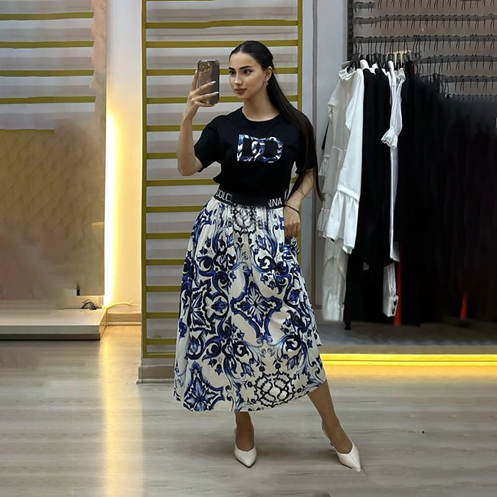 Fashion Summer Outfits for Women Dresses T Shirt Two Piece Set Beach Dress Vacation Outfits Set African Woman Clothes
Fashion Summer Outfits for Women Dresses T Shirt Two Piece Set Beach Dress Vacation Outfits Set African Woman Clothes