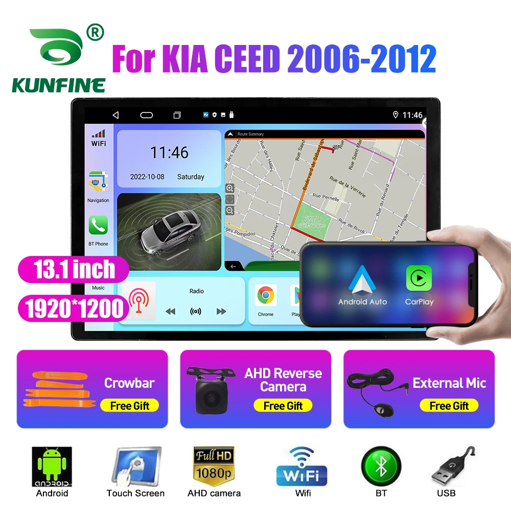 

Автомобильный радиоприемник 13,1 дюйма для KIA CEED 2006-2012, автомобильный DVD GPS-навигатор, стерео Carplay, 2 Din, Центральный Мультимедиа, Android, авто