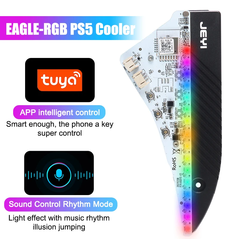 

Кулер для игровой консоли JEYI RGB для PS5 Sony PlayStation5 Tuya APP, жесткий диск M.2 NVME, скоростной охлаждающий вентилятор Радиатор SSD, радиатор, Новинка