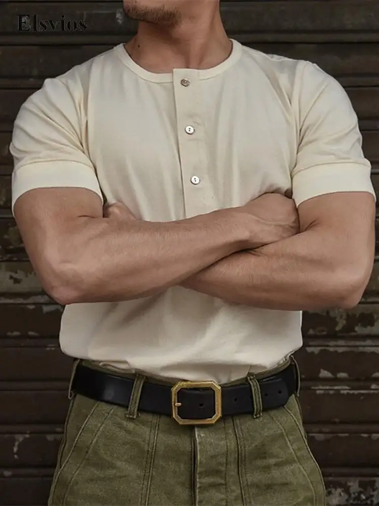 2022 Mens Casual Short Sleeve Summer Tee-Shirt Fashion O Neck Buttoned Male Tops Vintage Harajuku Shirt Pullover Streetwear
2022 Mens Casual Short Sleeve Summer Tee-Shirt Fashion O Neck Buttoned Male Tops Vintage Harajuku Shirt Pullover Streetwear