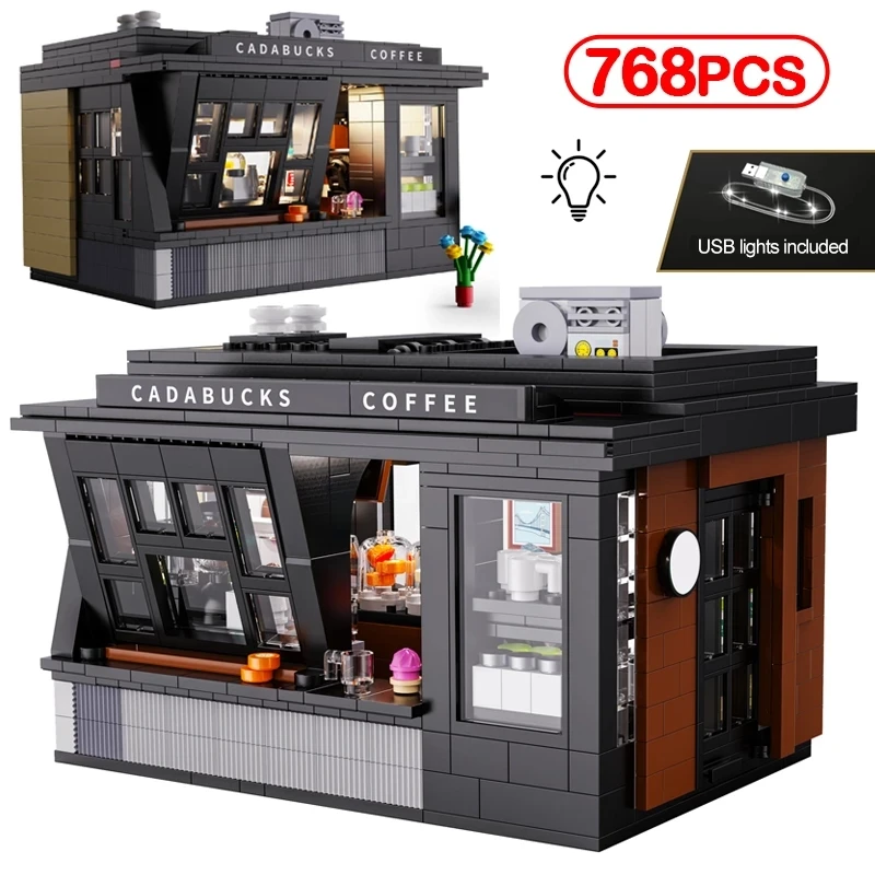 768pcs City Street View USB Lights Coffee Shop House Building Blocks Cafe Store Architecture Bricks Toys For Children Boys Gifts
768pcs City Street View USB Lights Coffee Shop House Building Blocks Cafe Store Architecture Bricks Toys For Children Boys Gifts