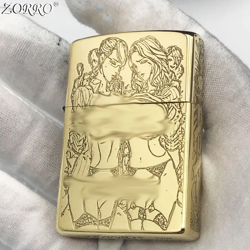 Zorro Pure Copper ZhiTian Field Beauty Windproof Kerosene Lighter Oxidation Boutique Play Cigarette Set Gift 
Zorro Pure Copper ZhiTian Field Beauty Windproof Kerosene Lighter Oxidation Boutique Play Cigarette Set Gift