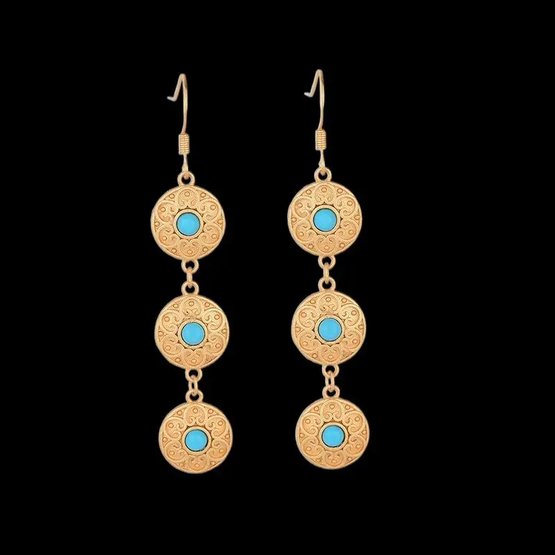 Turquoise Flower Earrings Real Charm Talismans Women Chinese Jewelry Accessories Jadeite Carved 925 Silver Natural Gemstone 
Turquoise Flower Earrings Real Charm Talismans Women Chinese Jewelry Accessories Jadeite Carved 925 Silver Natural Gemstone