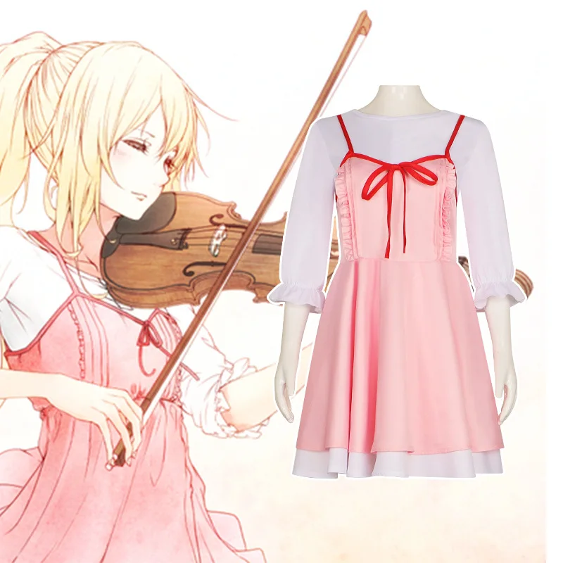 

Miyazono Kaori Cosplay Anime Your Lie In April Cosplay Halloween Costume Girl School Carnival Dress Uniforms Halloween Suit