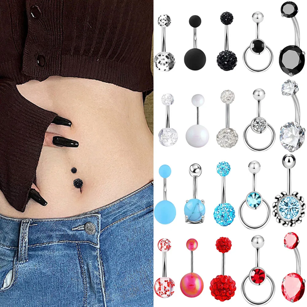 5pcs/Set Zircon Piercing Belly Button Ring Silver Stainless Steel Rhinestone Navel Piercing Ring for Women Jewelry Round Balls
5pcs/Set Zircon Piercing Belly Button Ring Silver Stainless Steel Rhinestone Navel Piercing Ring for Women Jewelry Round Balls