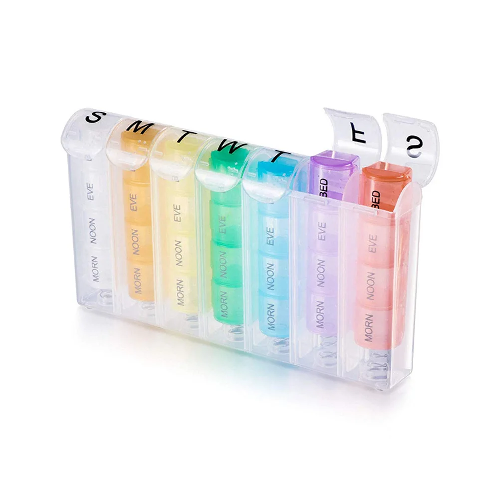 7 Days Daily Pill Box for Medicine Colorful 28 Grids Rainbow Pill Box 7 Days Travel Spring Type Portable Pill Box Pill Container
7 Days Daily Pill Box for Medicine Colorful 28 Grids Rainbow Pill Box 7 Days Travel Spring Type Portable Pill Box Pill Container