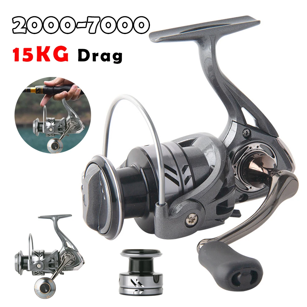 DC2000-7000 Spinning Reel Max Drag 15KG 5.2:1 Gear Ratio Fishing Reel Fishing Accessories for Freshwater Saltwater parts
DC2000-7000 Spinning Reel Max Drag 15KG 5.2:1 Gear Ratio Fishing Reel Fishing Accessories for Freshwater Saltwater parts