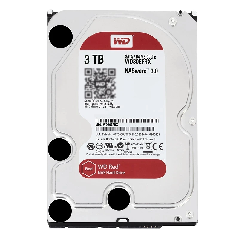 Внутренний жесткий диск Western Digital WD Red NAS 3 ТБ 5 дюйма 5400 об/мин SATA III 6 ГБ/сек. 64 Мб
