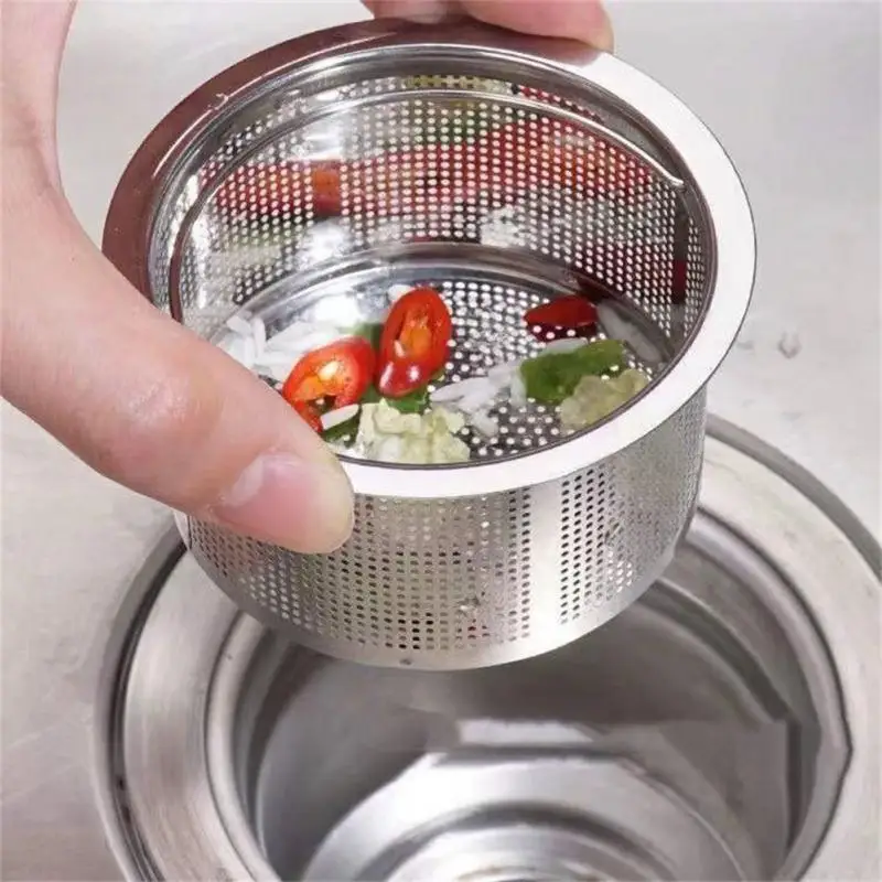 

2/4/5PCS 304 Stainless Steel With Handle Catcher Stopper Anti-clogging Sink Strainer Water Basin Sink Drain Filter Fine Mesh