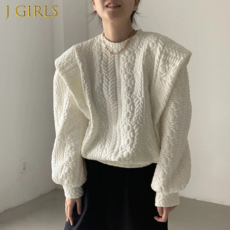 J GIRLS Women Sweatshirt 2021 Autumn French Round Neck Embossed Texture Loose Stitching Fake Two-Piece Long-Sleeved Pullovers
J GIRLS Women Sweatshirt 2021 Autumn French Round Neck Embossed Texture Loose Stitching Fake Two-Piece Long-Sleeved Pullovers