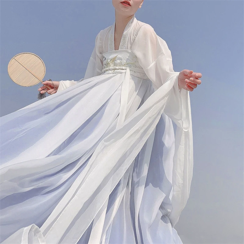 Hanfu Women's Chinese Traditional Clothing Student Fairy Asian Oriental Clothes Embroidery Tang Dynasty Skirt Retro Loose Suit 
Hanfu Women's Chinese Traditional Clothing Student Fairy Asian Oriental Clothes Embroidery Tang Dynasty Skirt Retro Loose Suit