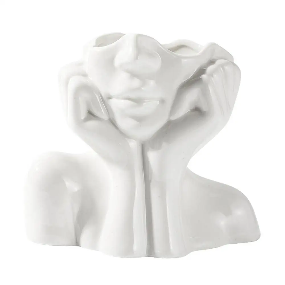 White Ceramic Vases Small Bust Statue Head Face Planter Pot Modern Flower Vase Art Deco Vase Decorative Floral Vase for Birthday
White Ceramic Vases Small Bust Statue Head Face Planter Pot Modern Flower Vase Art Deco Vase Decorative Floral Vase for Birthday