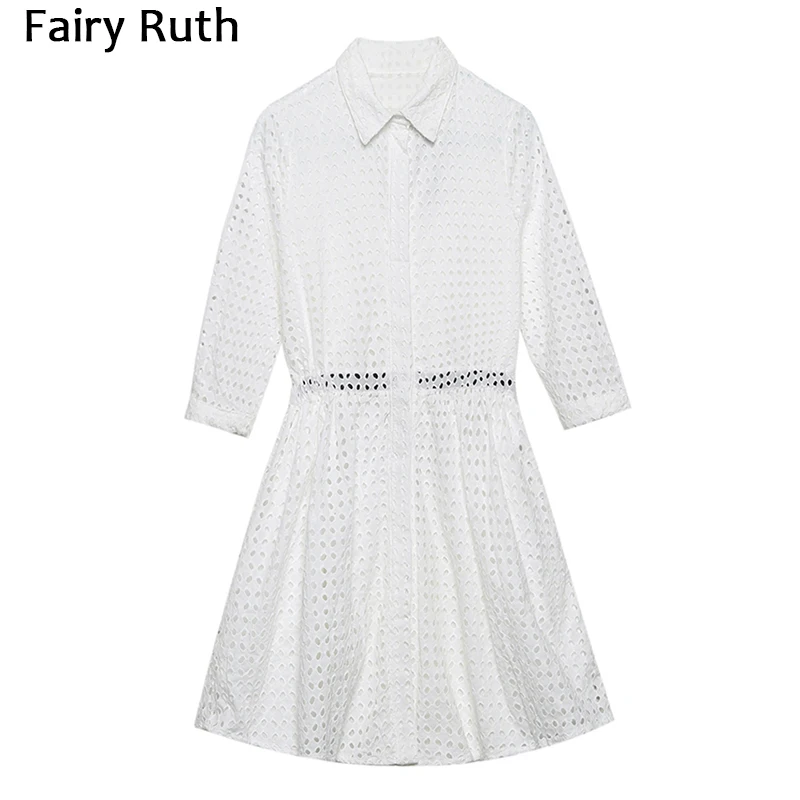 2022 Summer New Women Fashion Embroidery White Cotton Shirt Dress with Slash Three Quarter Sleeve Females Mini Dresses Vestidos
2022 Summer New Women Fashion Embroidery White Cotton Shirt Dress with Slash Three Quarter Sleeve Females Mini Dresses Vestidos