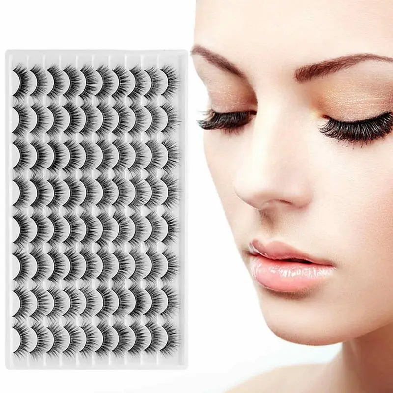 False Eyelashes 3D Faux Mink Lashes Handmade Light Weight Fake Eyelashes Cat Eye Lashes 40 Pairs Pack
False Eyelashes 3D Faux Mink Lashes Handmade Light Weight Fake Eyelashes Cat Eye Lashes 40 Pairs Pack