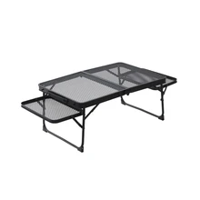 Outdoor folding grid table portable camping picnic camping supplies car table barbecue equipment field tables