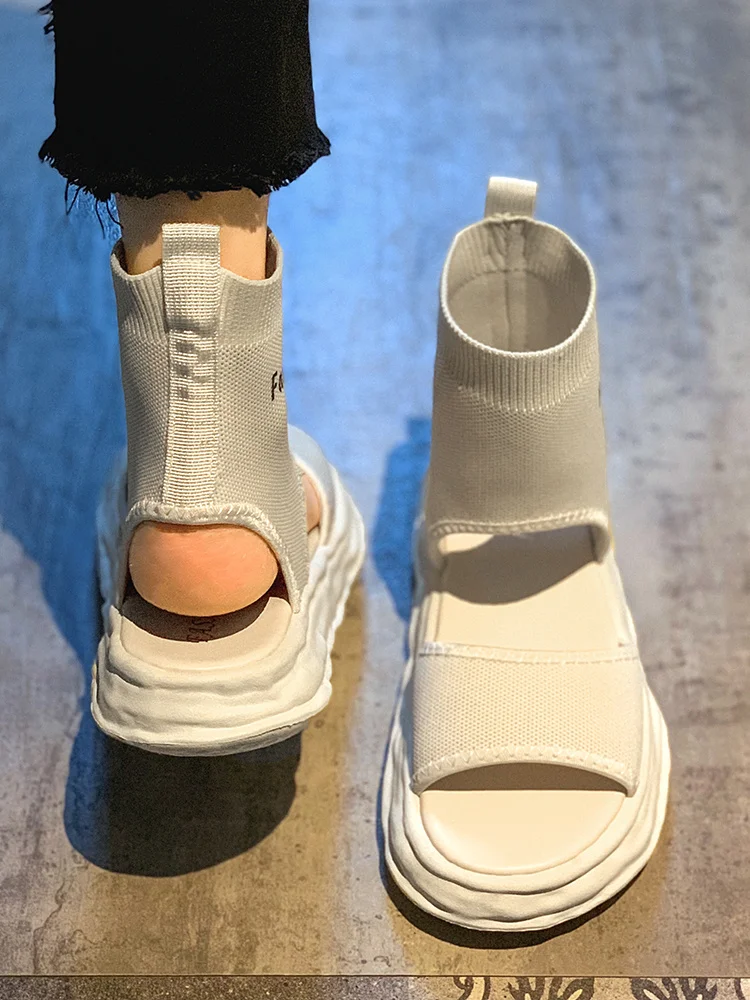 Женские босоножки на толстой нескользящей подошве, Спортивные Вязаные ботильоны, лето 2022 
Женские босоножки на толстой нескользящей подошве, Спортивные Вязаные ботильоны, лето 2022