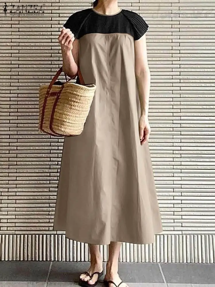 2022 ZANZEA Stylish Patchwork Dress Women Summer Sundress Short Sleeve Midi Vestidos Female Casual O Neck Hollow Robe Femme
2022 ZANZEA Stylish Patchwork Dress Women Summer Sundress Short Sleeve Midi Vestidos Female Casual O Neck Hollow Robe Femme
