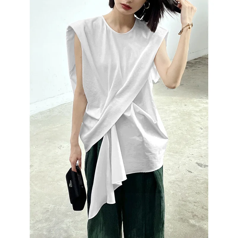 SuperAen New Women's Design Irregular Patchwork Solid Color Sleeveless Cotton White Black Tank T-shirt Tops
SuperAen New Women's Design Irregular Patchwork Solid Color Sleeveless Cotton White Black Tank T-shirt Tops