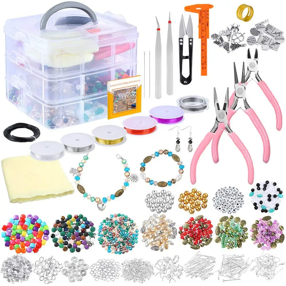 Jewelry Making Kit with Jewelry Making Tools Findings Charms Beads for Jewelry Necklace Earring Bracelet Making for Adults Kids
Jewelry Making Kit with Jewelry Making Tools Findings Charms Beads for Jewelry Necklace Earring Bracelet Making for Adults Kids