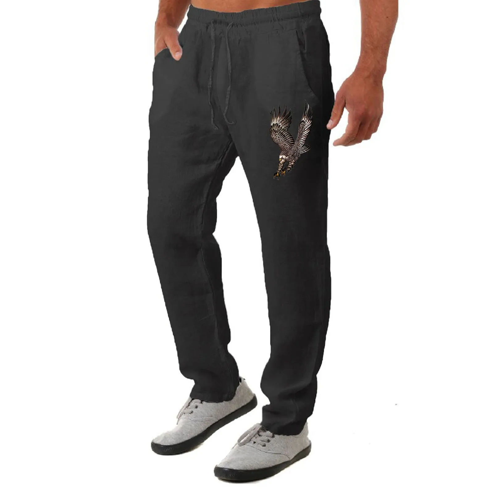 Cotton Linen Pants For Men Summer High Elastic Waist Drawstring Hip Hop Printed Solid Loose Trousers Casual Male Workwear Pants
Cotton Linen Pants For Men Summer High Elastic Waist Drawstring Hip Hop Printed Solid Loose Trousers Casual Male Workwear Pants
