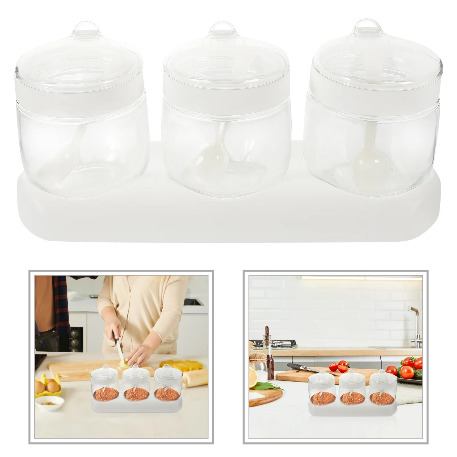 

Jar Seasoning Condiment Dispenser Salt Kitchen Container Pots Canisters Bottle Jars Box Honey Pepper Bowl Barbecue