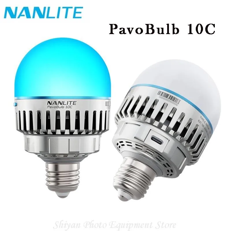 

Nanlite PavoBulb 10C LED Atmosphere Light Bulb RGBWW 2700K-7500K Full Color Photography Lights Bulb 10W APP Control Lightweight