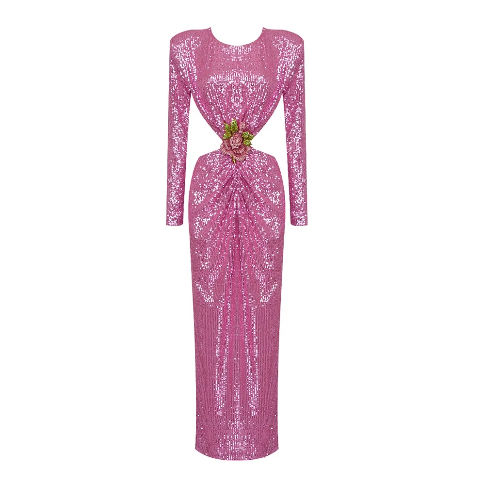 Sexy Stage Red/Pink Sequins Rhinestones Long Sleeves Dress Birthday Celebrate Outfit Women Backless Wear Prom Dress
Sexy Stage Red/Pink Sequins Rhinestones Long Sleeves Dress Birthday Celebrate Outfit Women Backless Wear Prom Dress