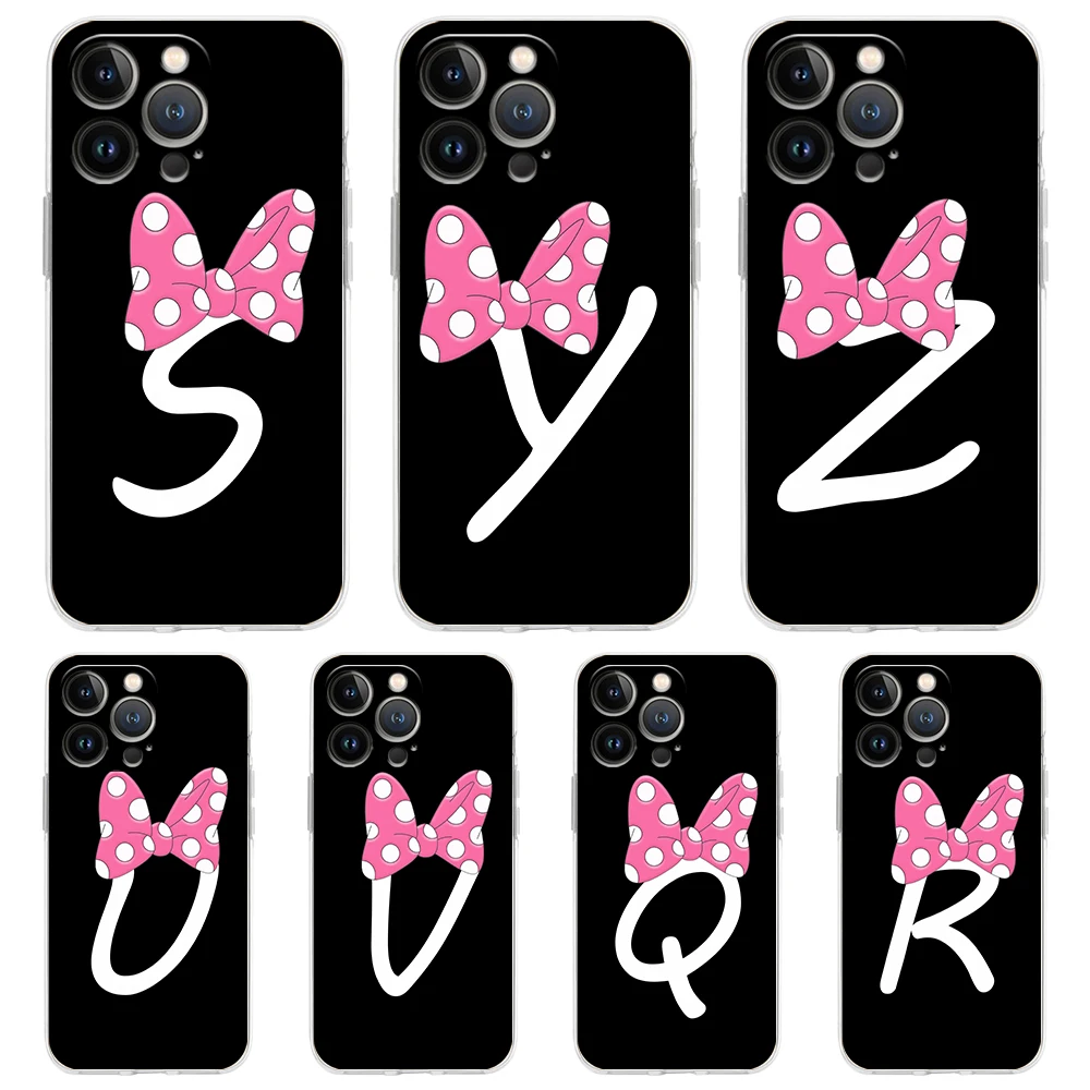 Cartoon Bow Letter Transparent Phone Case Cover for iPhone 14 13 12 11 Pro Max X XR 8 7 Plus SE 2020 XS Max Soft Luxury Shell
Cartoon Bow Letter Transparent Phone Case Cover for iPhone 14 13 12 11 Pro Max X XR 8 7 Plus SE 2020 XS Max Soft Luxury Shell