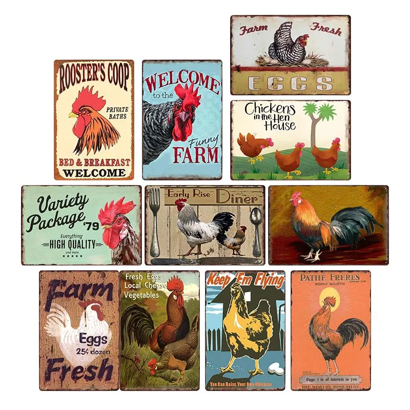Chicken Plaque Sign Vintage Metal Tin Signs Wall Poster Decals Plate Painting Bar Farm Home Decor Wall Art 30*20 cm
Chicken Plaque Sign Vintage Metal Tin Signs Wall Poster Decals Plate Painting Bar Farm Home Decor Wall Art 30*20 cm
