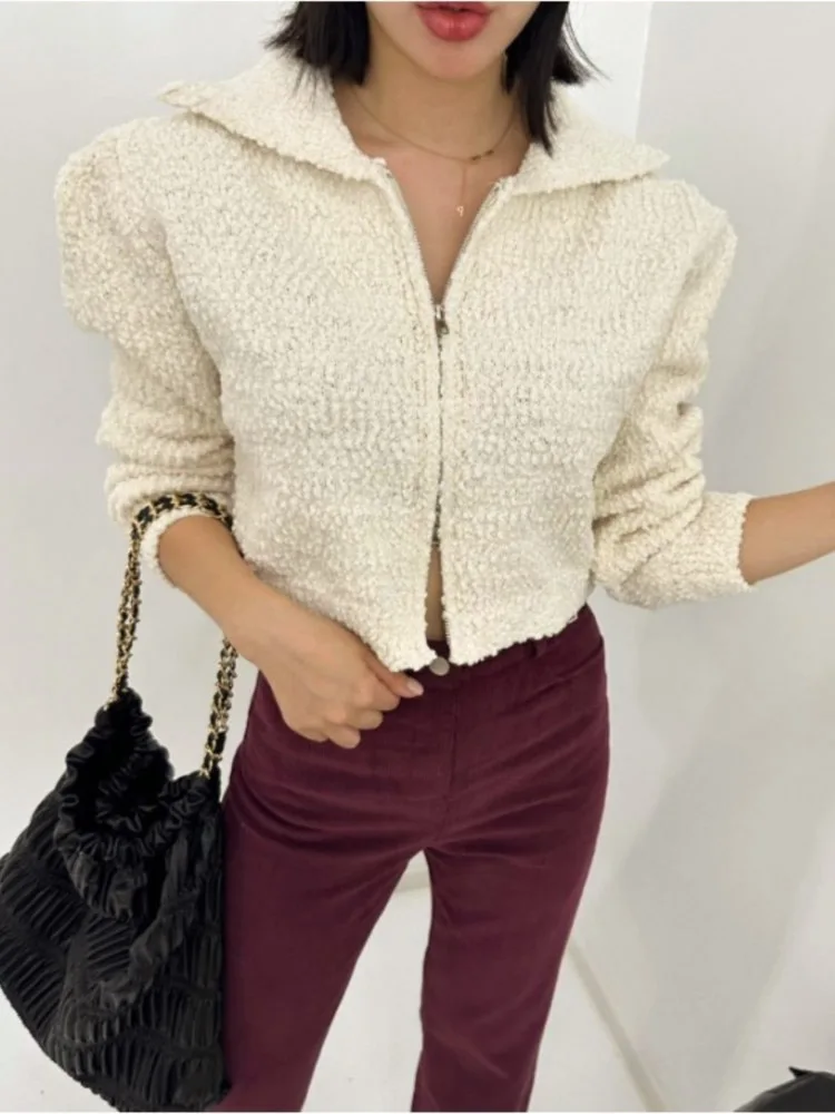 Knitted Cardigan Sweaters Women Warm Autumn 2023 New Fashion Long Sleeve Turn-down Collar Slim Zipper Solid Short Jumpers
Knitted Cardigan Sweaters Women Warm Autumn 2023 New Fashion Long Sleeve Turn-down Collar Slim Zipper Solid Short Jumpers