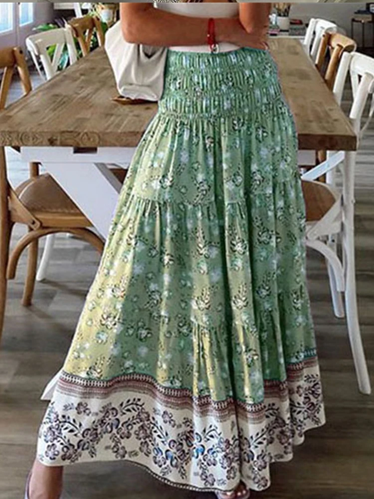 Summer Long Skirt Women Boho High Waist A-Line Skirt Ladies Floral Printed Beach Faldas Casual Female Maxi Skirts Jupe Femme
Summer Long Skirt Women Boho High Waist A-Line Skirt Ladies Floral Printed Beach Faldas Casual Female Maxi Skirts Jupe Femme
