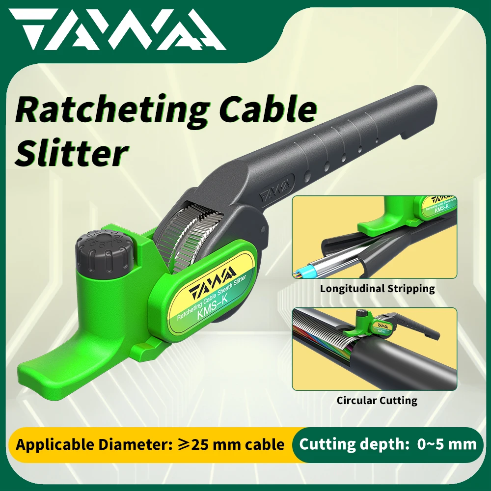 Longitudinal Stripping KMS-K Double-Sided Knife Ratcheting Cable Slitter Suitable for Cables Diameter ≥25mm with Sharp Blade
Longitudinal Stripping KMS-K Double-Sided Knife Ratcheting Cable Slitter Suitable for Cables Diameter ≥25mm with Sharp Blade