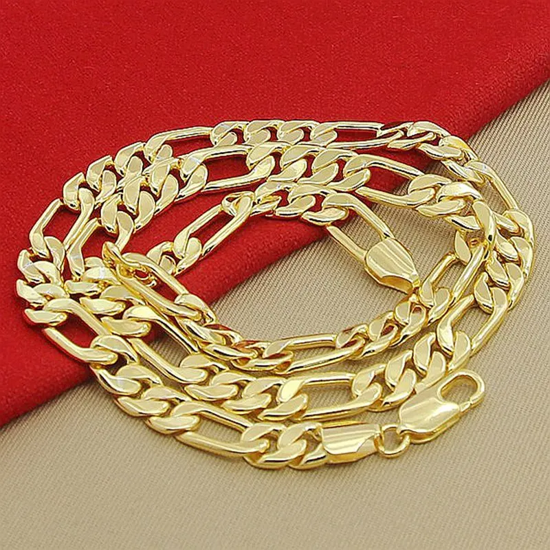 High Quality Men's 8mm 24'' 60cm Gold Necklace 24k Yellow Gold Color Figaro Chain Necklace For Male Luxury Jewelry
High Quality Men's 8mm 24'' 60cm Gold Necklace 24k Yellow Gold Color Figaro Chain Necklace For Male Luxury Jewelry