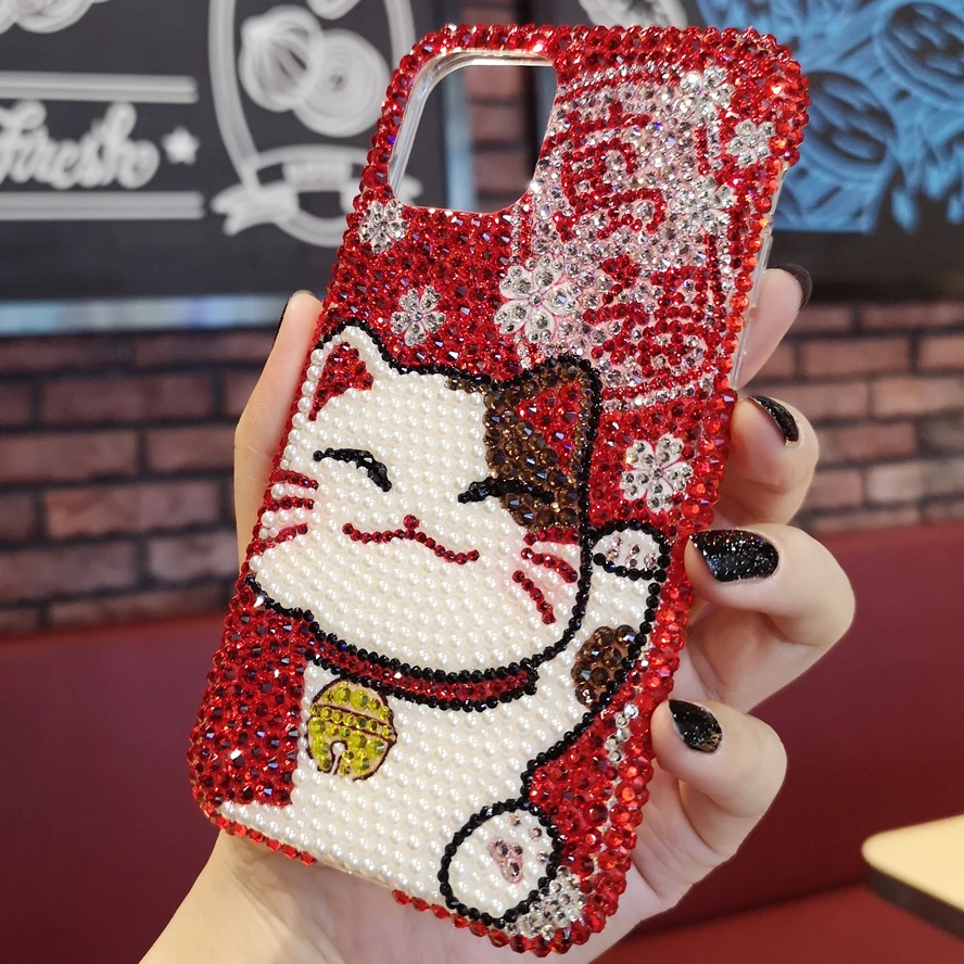 Lucky Cat Handmade Case 3D Phone Cover for iPhone 7 8 11 12 13 x xs max pro plus Bing Crystal Diamond girl Gift Bracelet
Lucky Cat Handmade Case 3D Phone Cover for iPhone 7 8 11 12 13 x xs max pro plus Bing Crystal Diamond girl Gift Bracelet