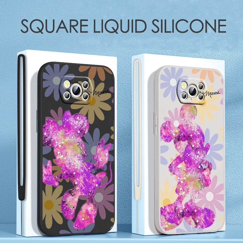 

Disney Minnie Cute For Xiaomi POCO C50 C40 X4 M5S F4 M4 X3 F3 M3 C3 Pro GT NFC 4G 5G Liquid Rope Phone Case