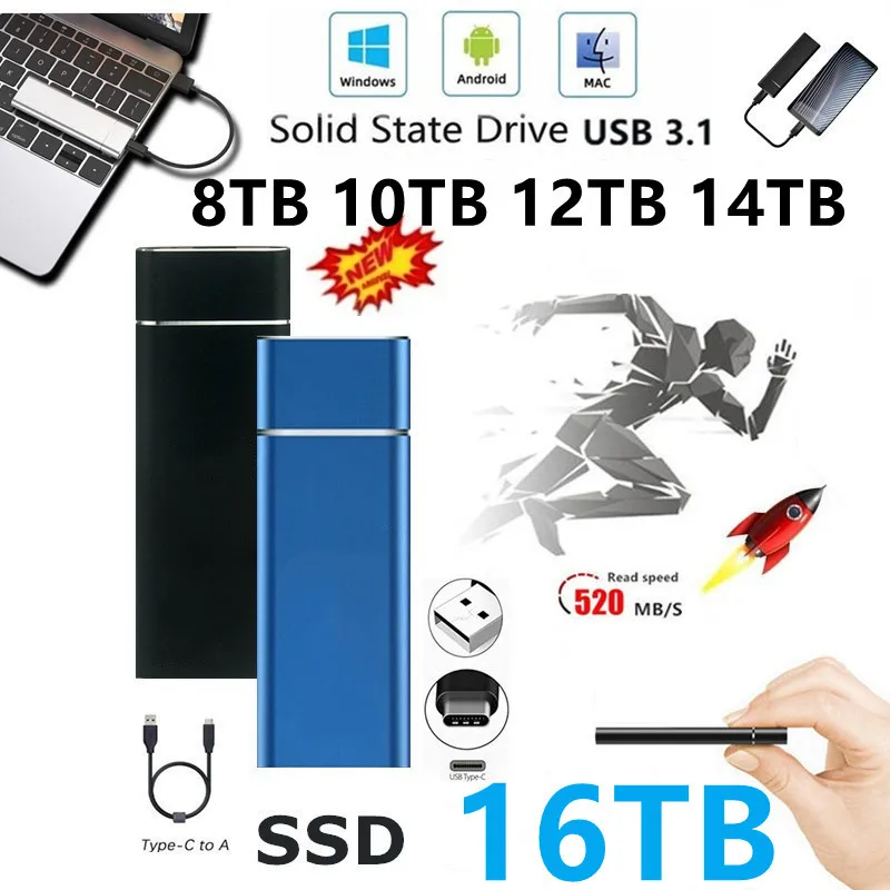 Portable 16TB 10TB 8TB 4TB 2TB External Solid State Drive 8TB Storage Device Hard Drive Computer SSD Mobile Hard Drive
Portable 16TB 10TB 8TB 4TB 2TB External Solid State Drive 8TB Storage Device Hard Drive Computer SSD Mobile Hard Drive
