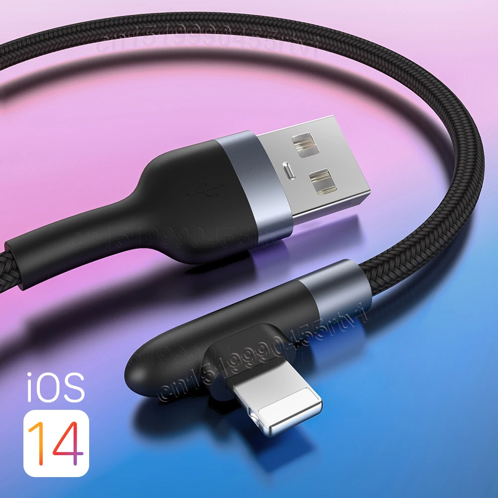 Elbow USB Charging Cable For iPhone 13 12 11 Pro Max X XR XS 8 7 6s 5s iPad 2.4A Fast Charging Charger Data Nylon Cable 0.3/1/2M
Elbow USB Charging Cable For iPhone 13 12 11 Pro Max X XR XS 8 7 6s 5s iPad 2.4A Fast Charging Charger Data Nylon Cable 0.3/1/2M